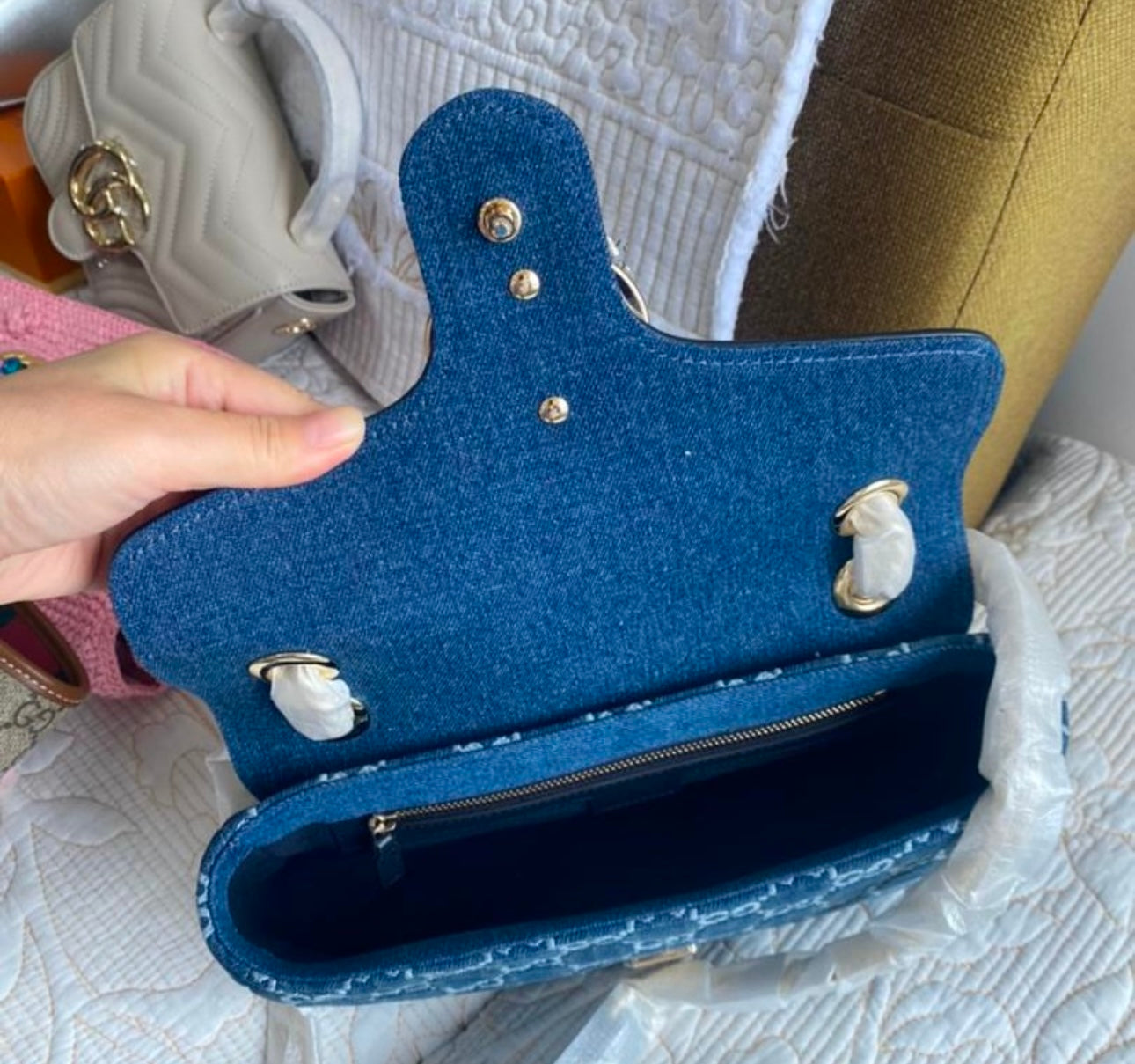 Denim Blue Marmont Shoulder Bag