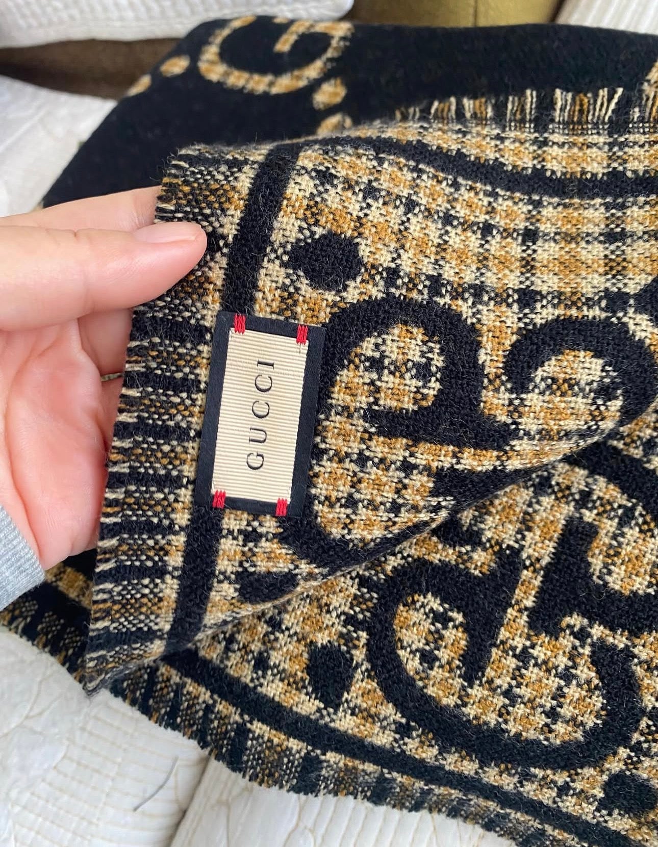 Check Wool Scarf
