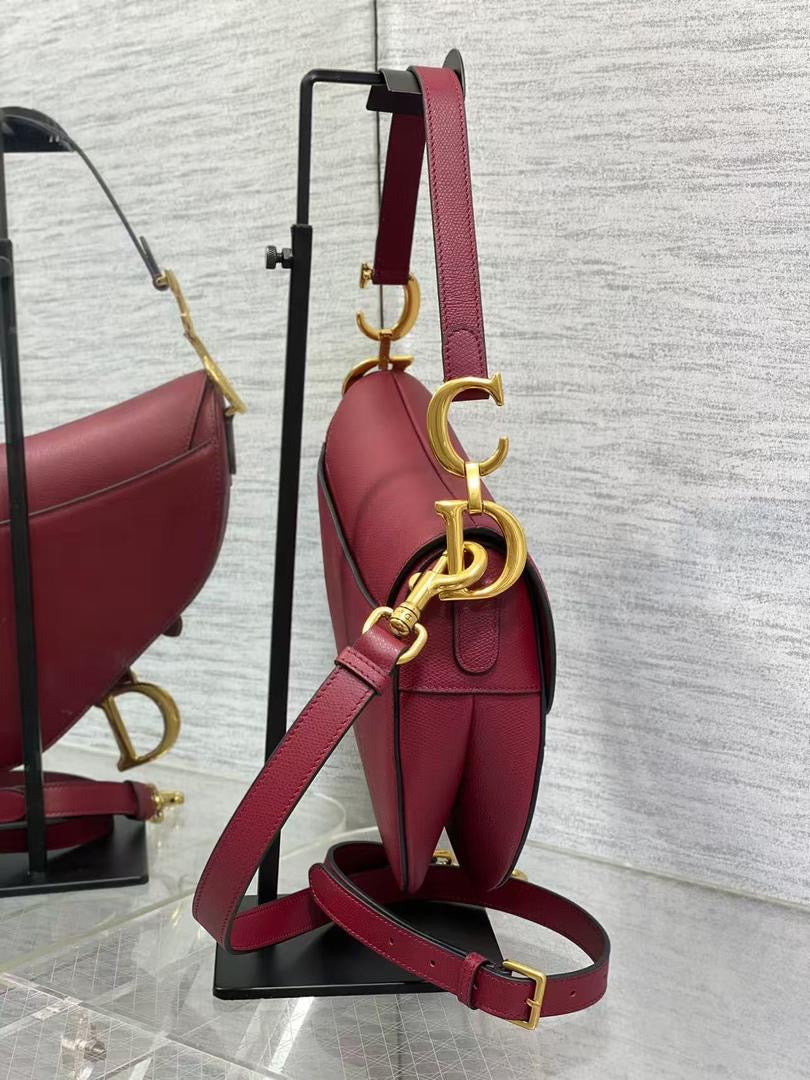 Red w/ Gold Hardware CD Saddle Bag (Long Strap)