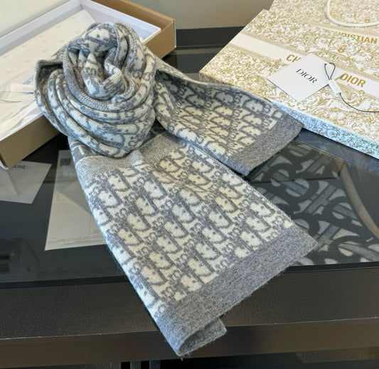 Gray CD Oblique Scarf