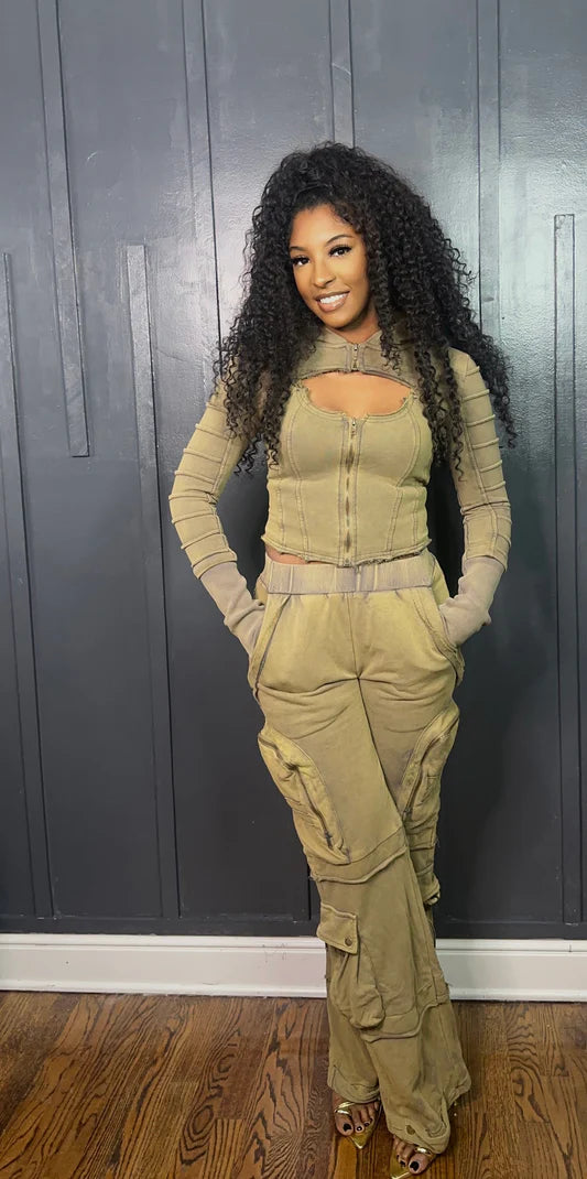 Meilleure vente Ensemble 3 pièces délavé vintage (2 couleurs)