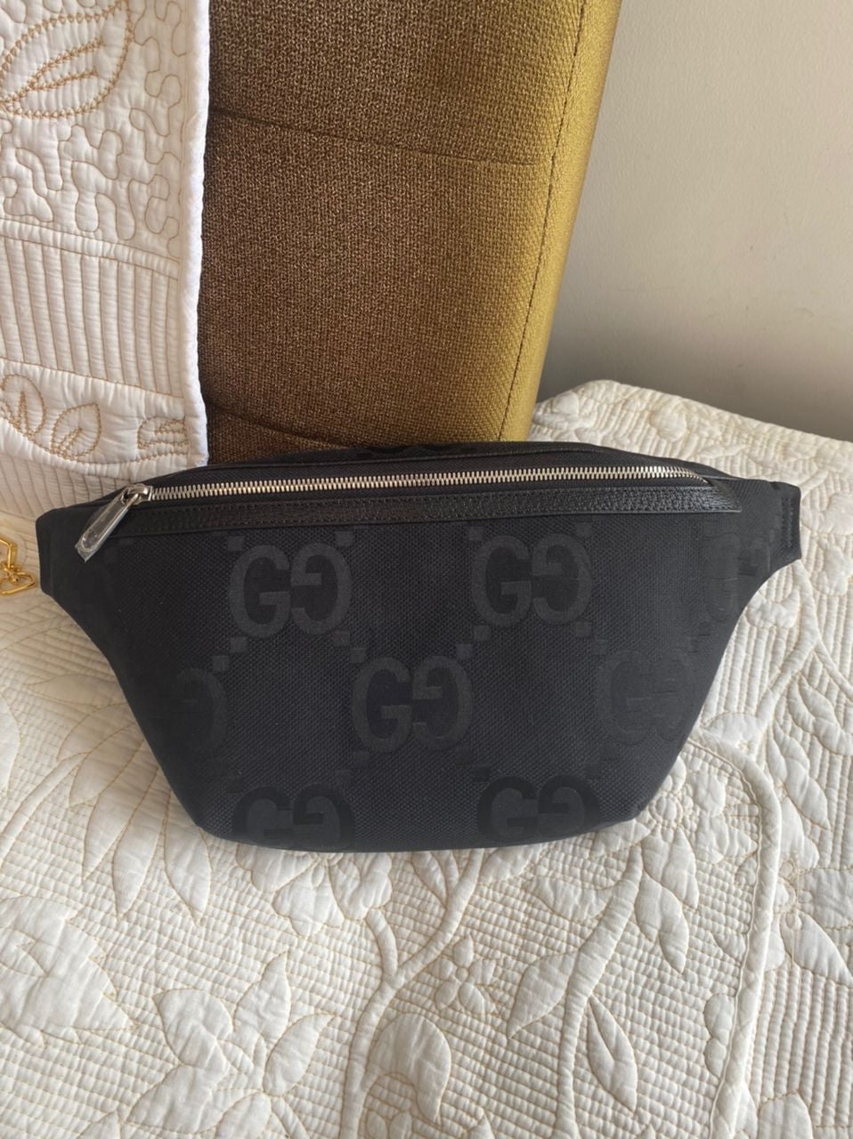 GG Black Jumbo Belt bag