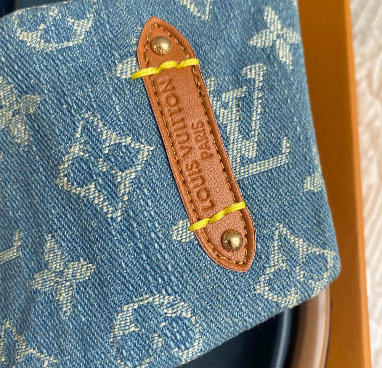 Monogram Denim Fanny Pack + Pillow Flat Comfort Mules