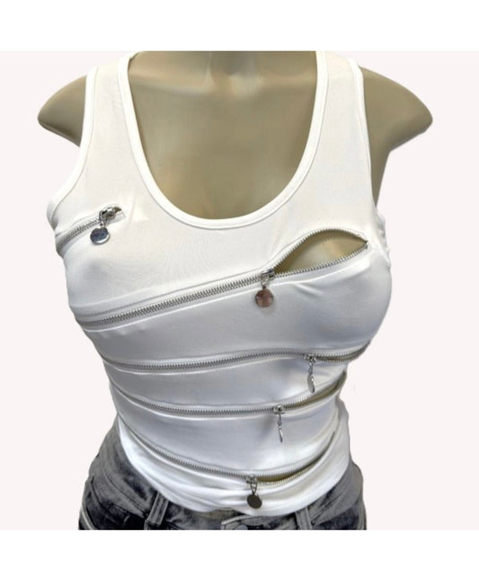 White | Zip Sauce Top