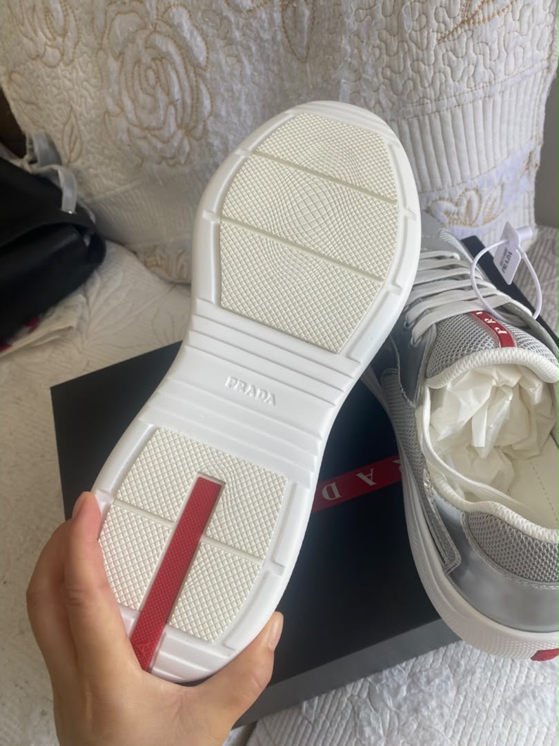 America's Cup Metallic Leather and Bike Fabric Sneakers