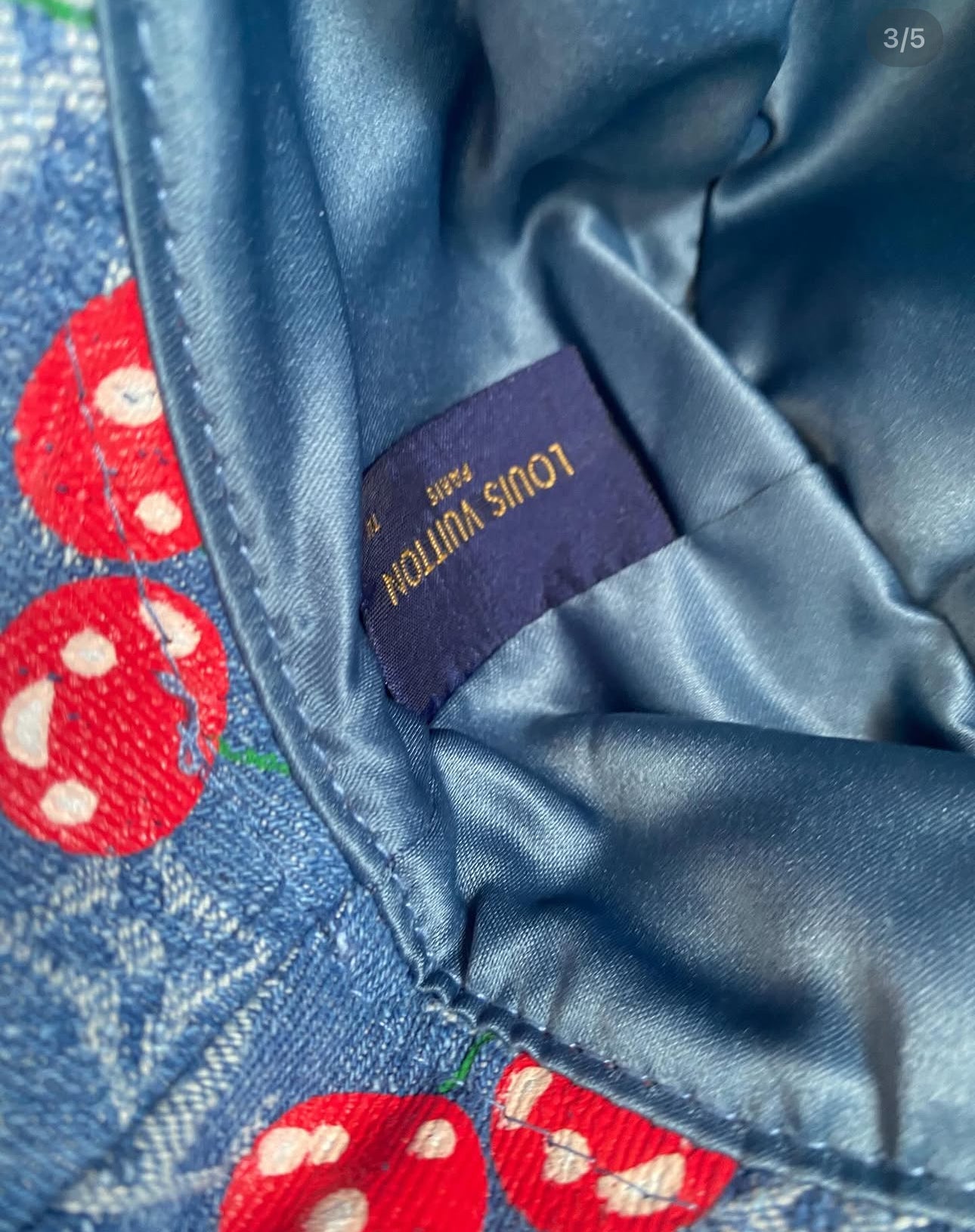 LV x TM Denim Cherry Cerise Bucket Hat
