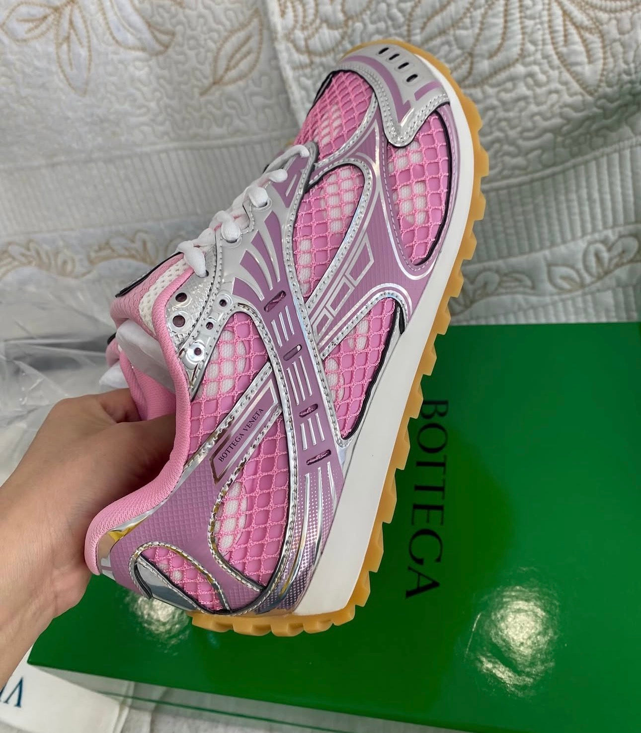 Bottega Orbit Low Top Sneaker (Unisex) Pink