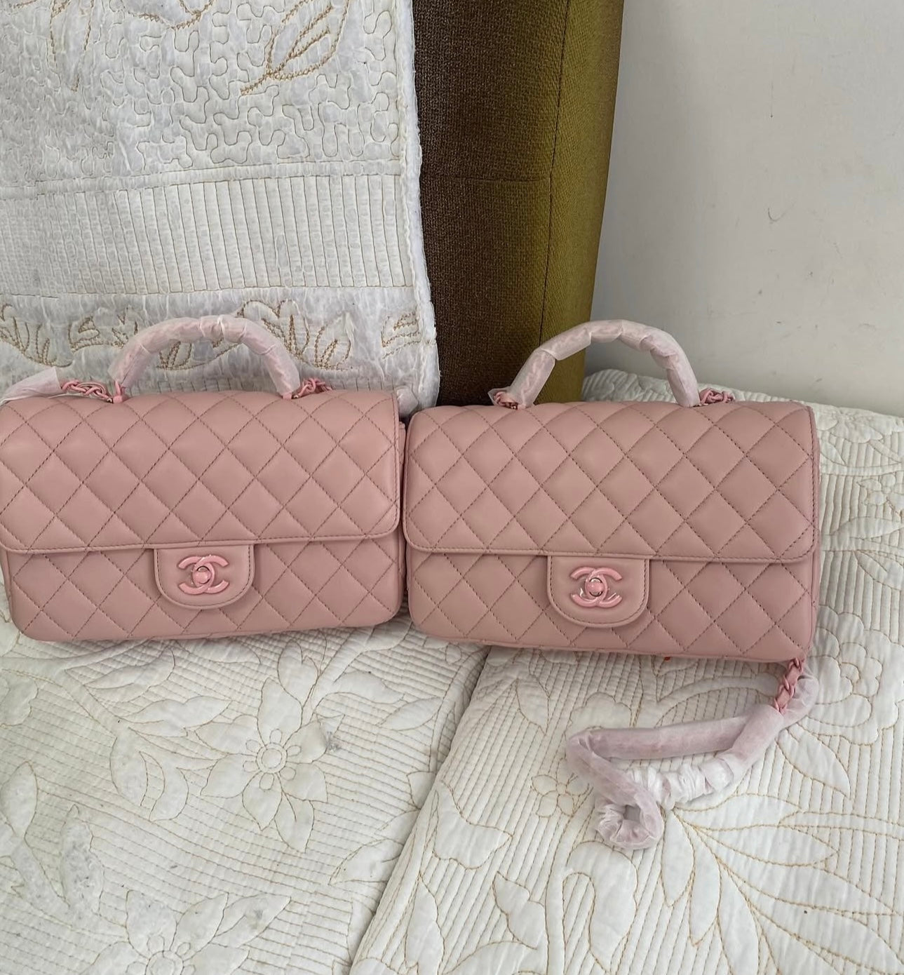 Coco MINI FLAP BAG WITH TOP HANDLE   Lambskin & Lacquered Metal