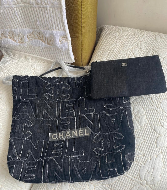 Coco Logo Denim 22 Bag