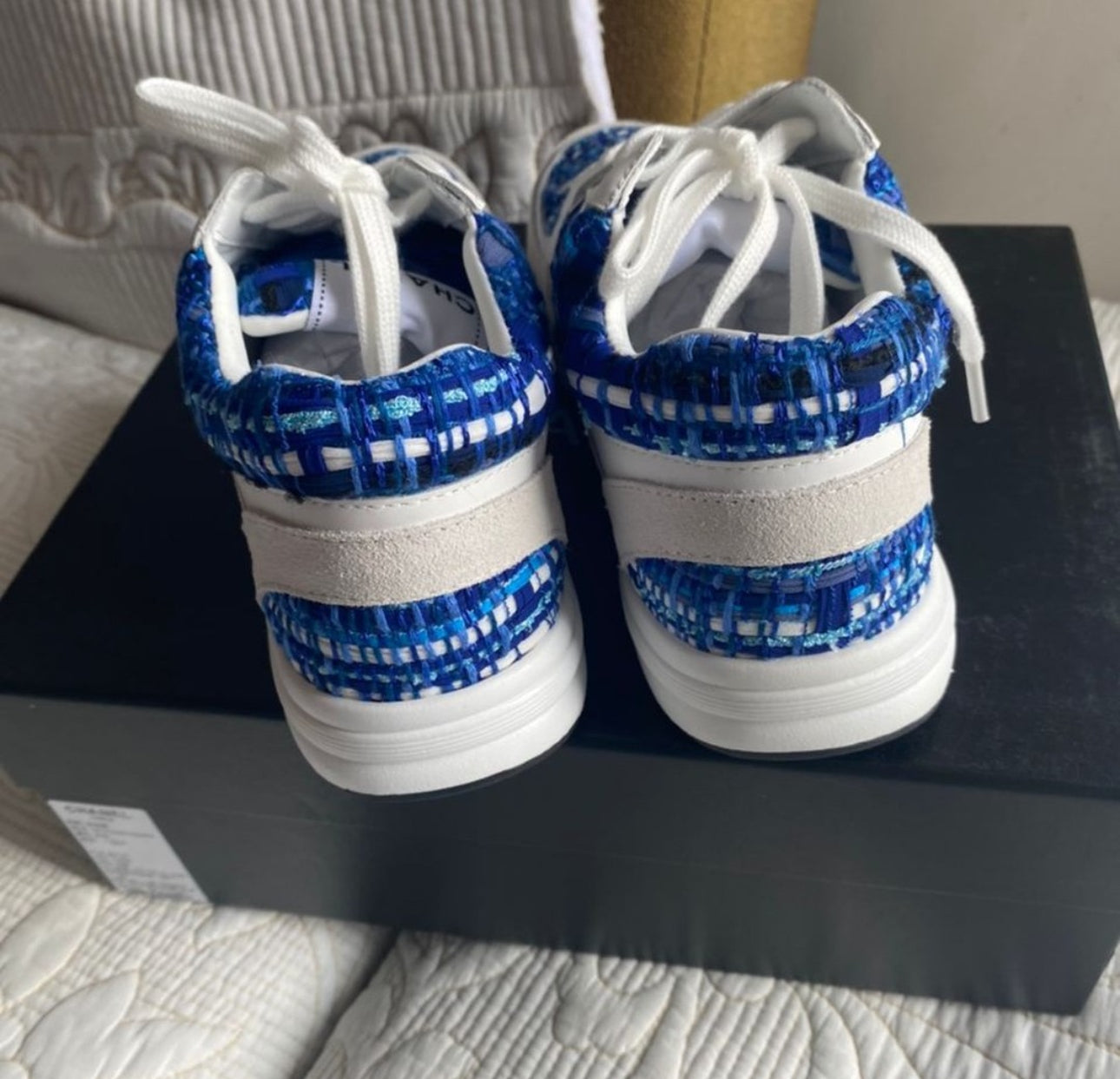 Coco Blue Tweed Trainers