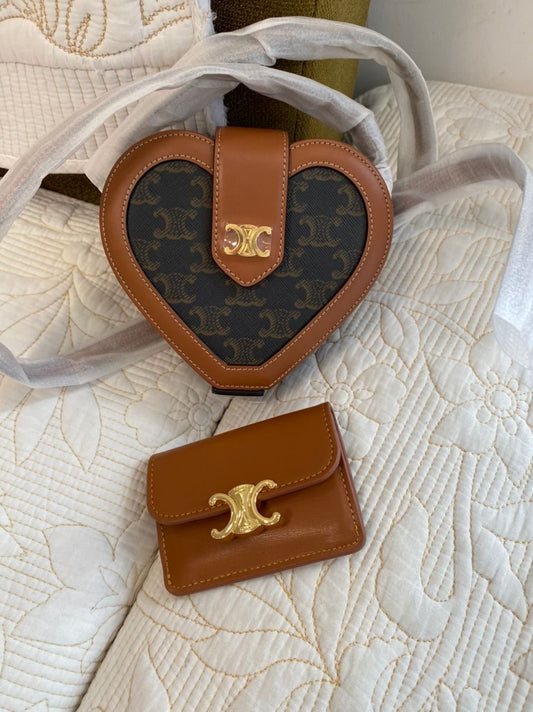 Heart Tambour Bag + Wallet