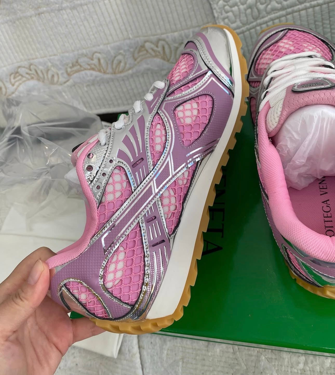 Bottega Orbit Low Top Sneaker (Unisex) Pink