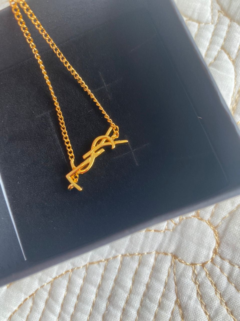 YSL LOGO Necklace & Bracelet Set