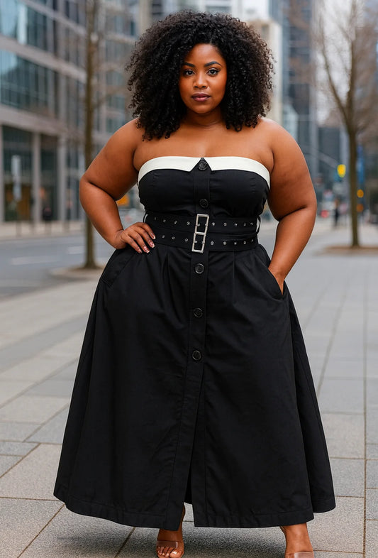 Chic Reinvented Trench Maxi Dress XL 1X 2X - 3 COLORS