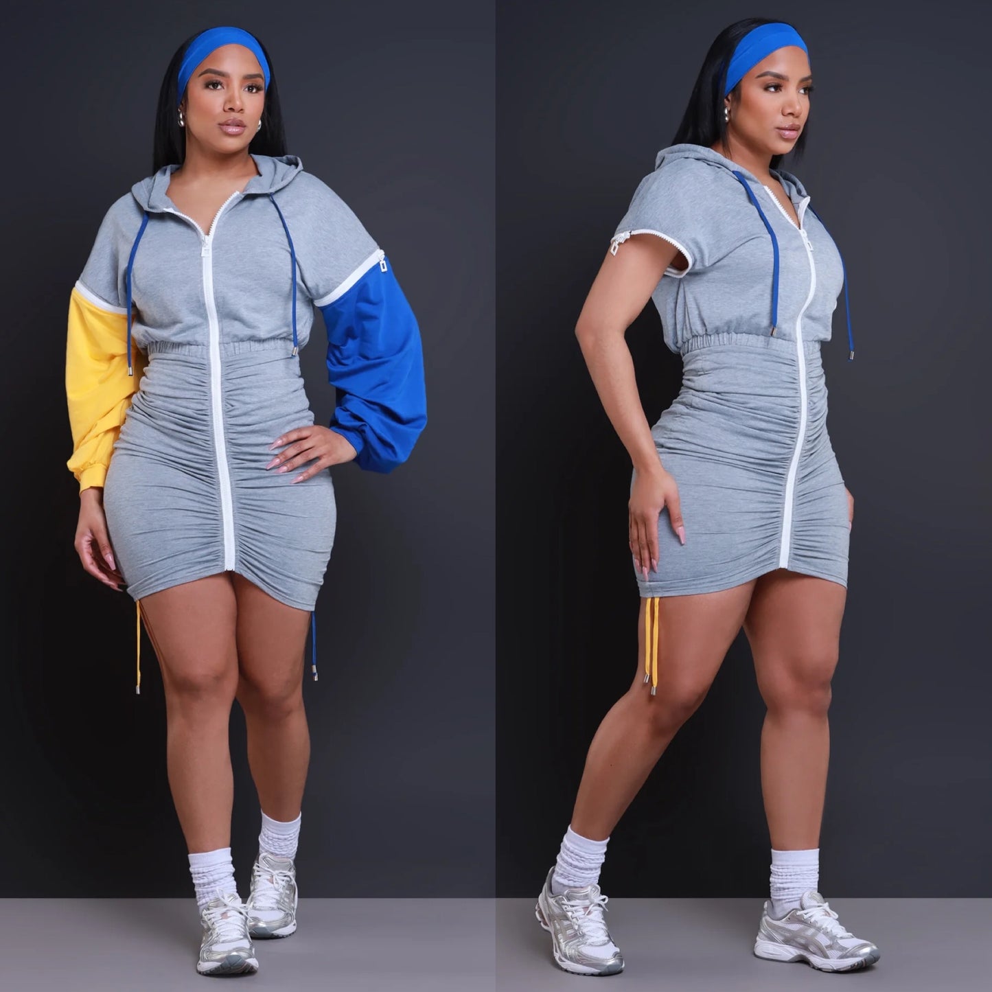 Detachable Sleeve Zipper Dress (2 COLORS)