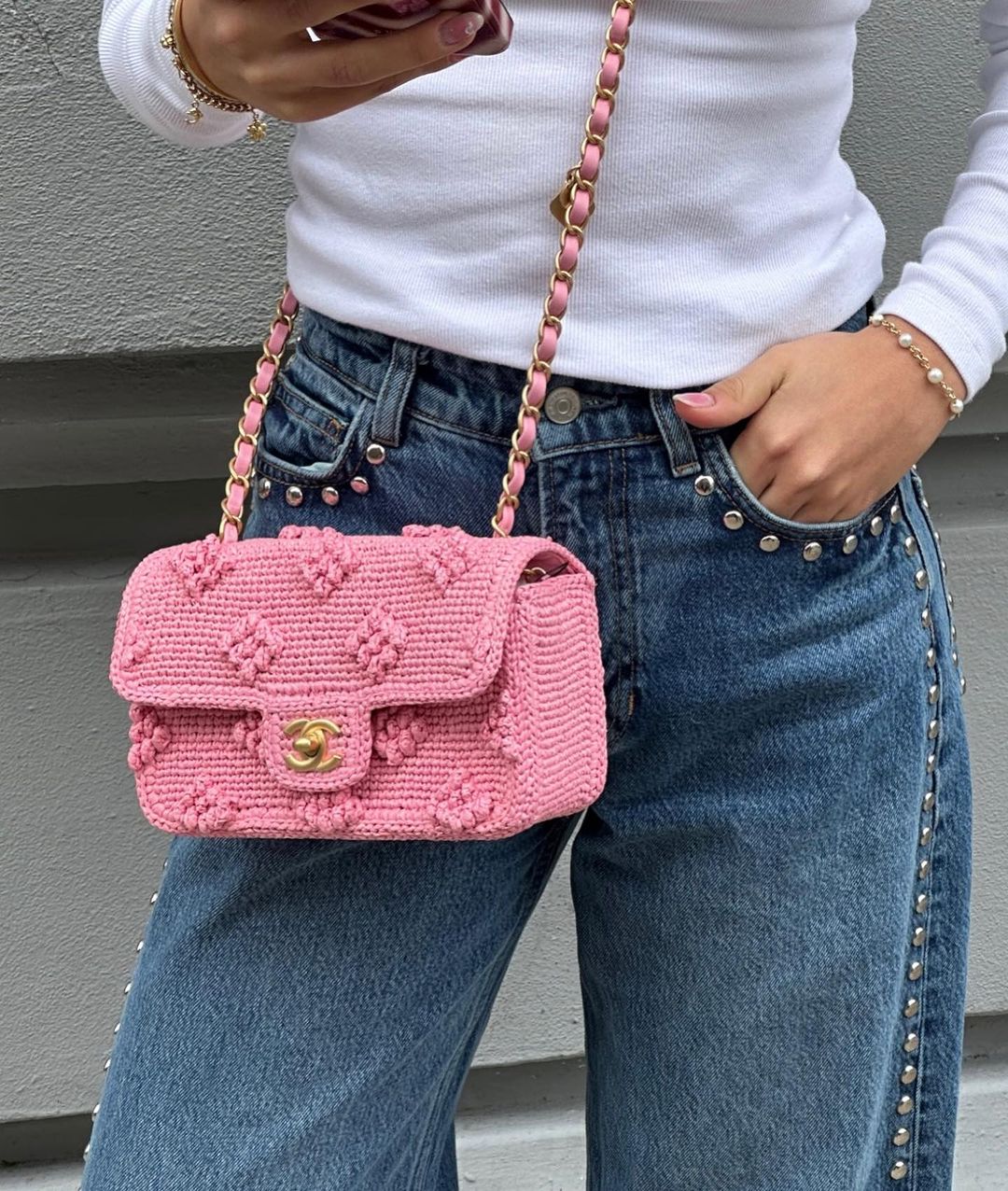 Coco Pink Raffia Bag