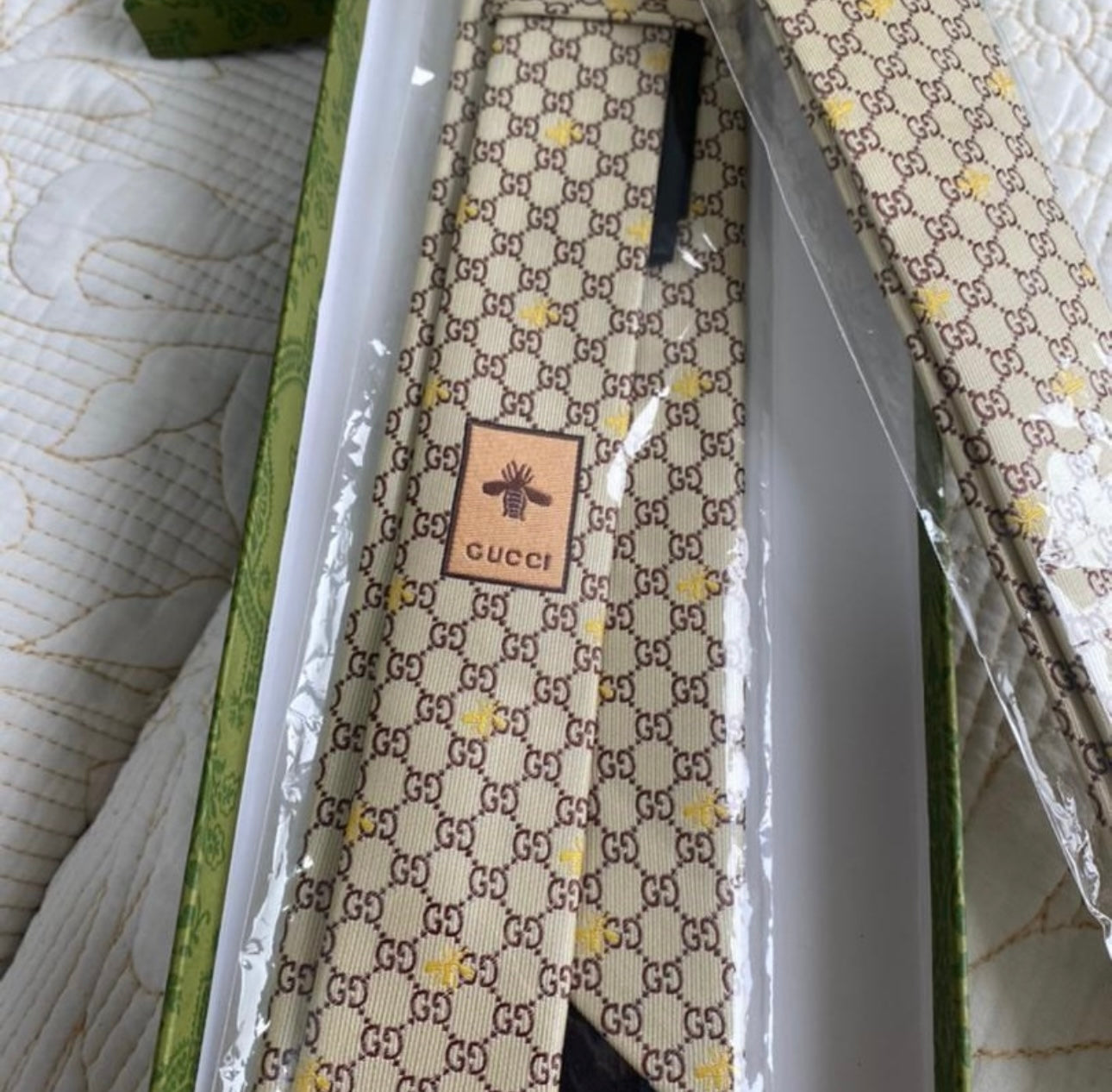 Embroider GG Silk Tie