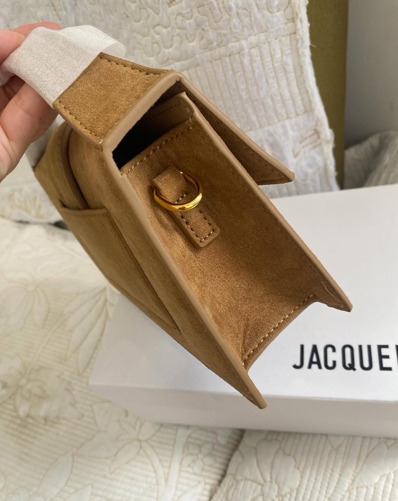 Jacquemus Le Bambino suede shoulder bag