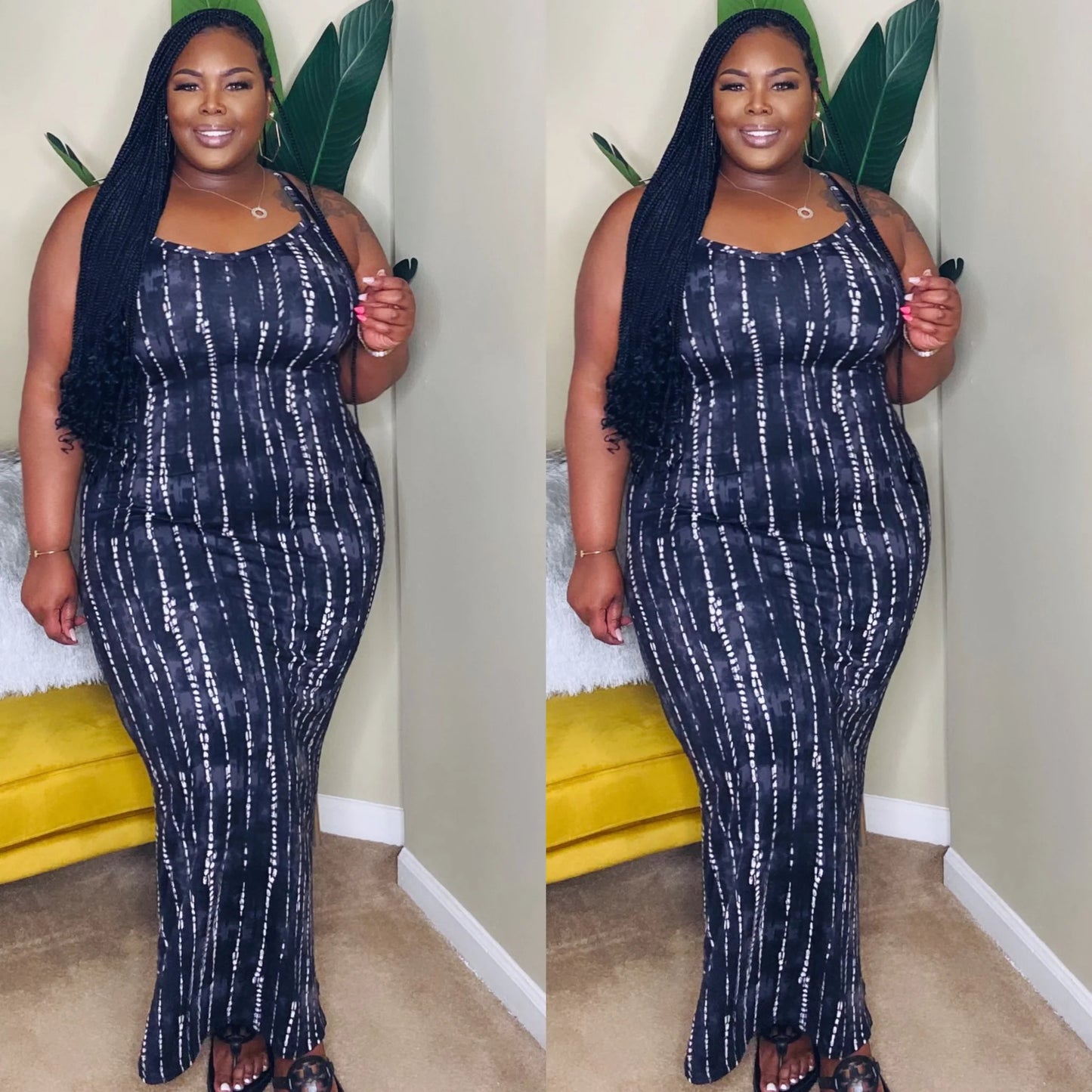 $20 DRESS | Splatter Tank Bodycon Maxi Dress (4 COLORS) SMALL-3X