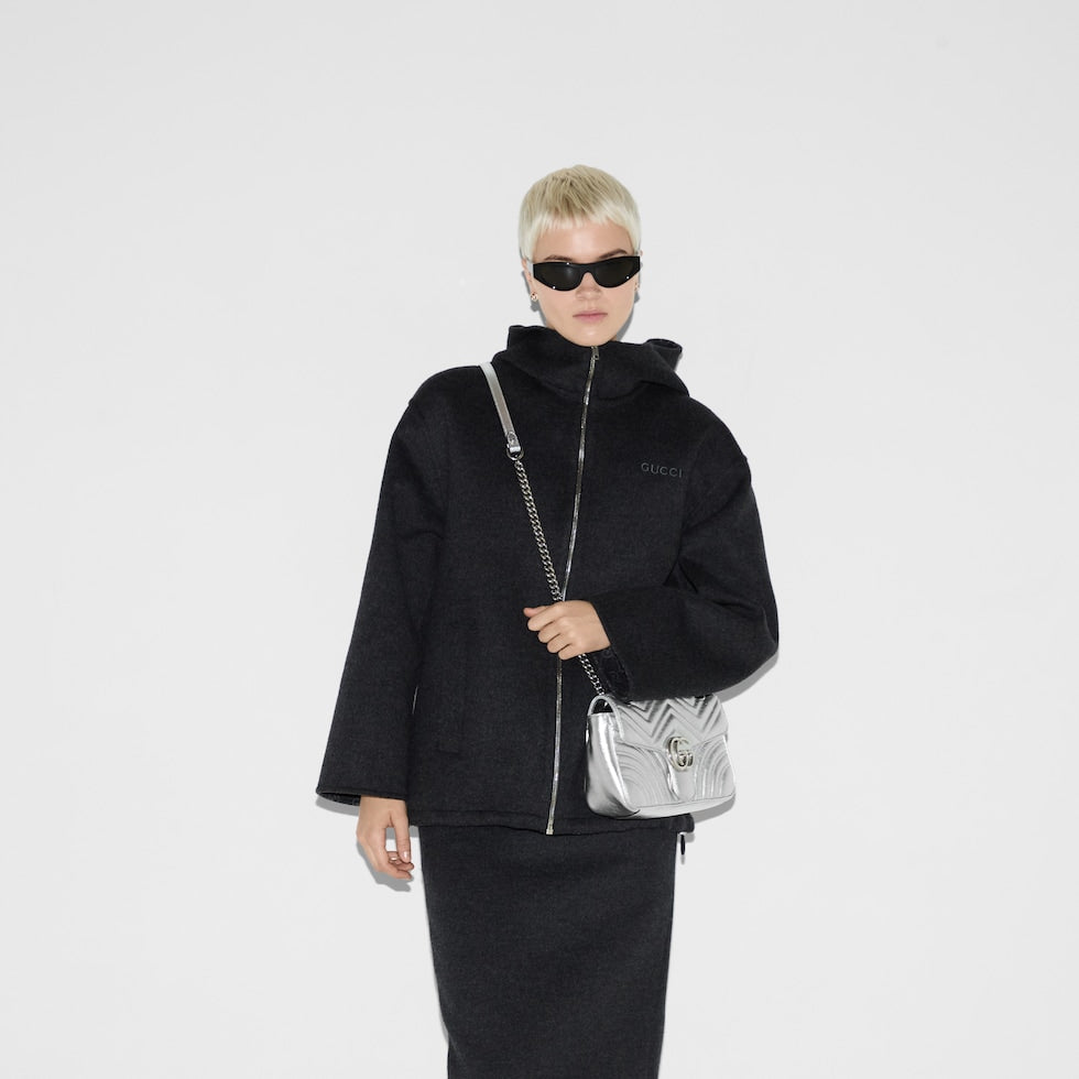 Metallic Silver Marmont Shoulder Bag
