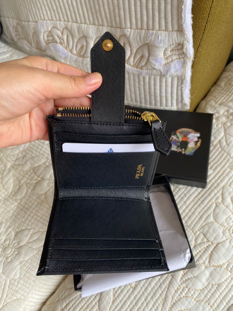 PRADA | Small Leather Wallet with Triangle Snap
