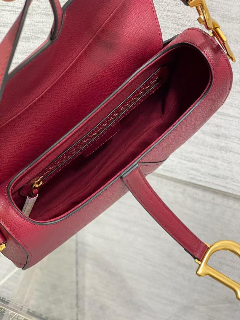 Red w/ Gold Hardware CD Saddle Bag (Long Strap)