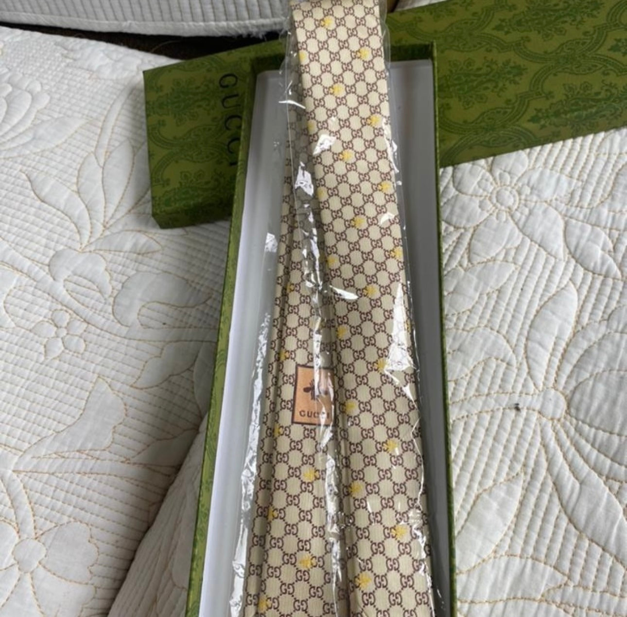 Embroider GG Silk Tie