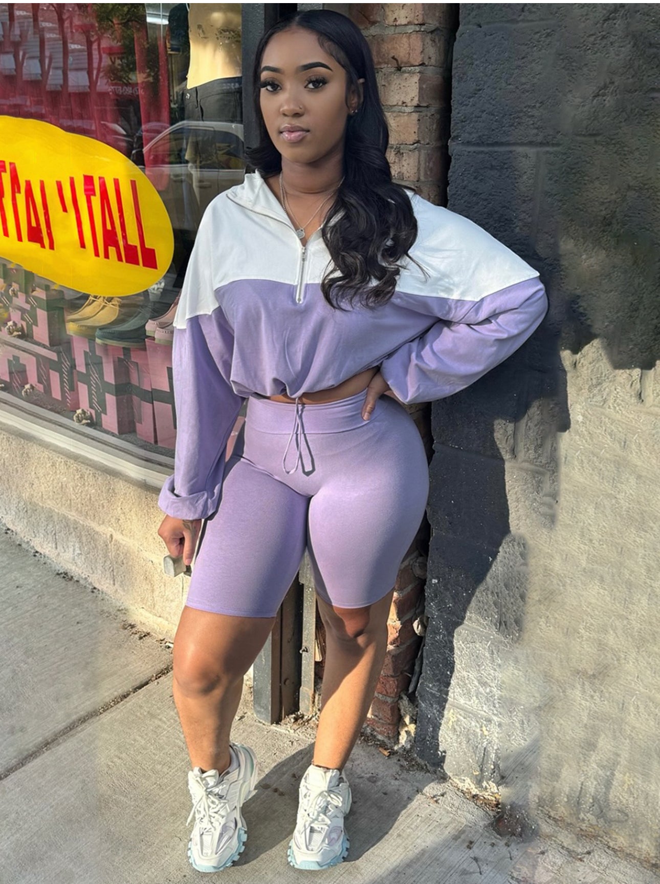 ON MY WAY Biker Shorts 2 Piece Set