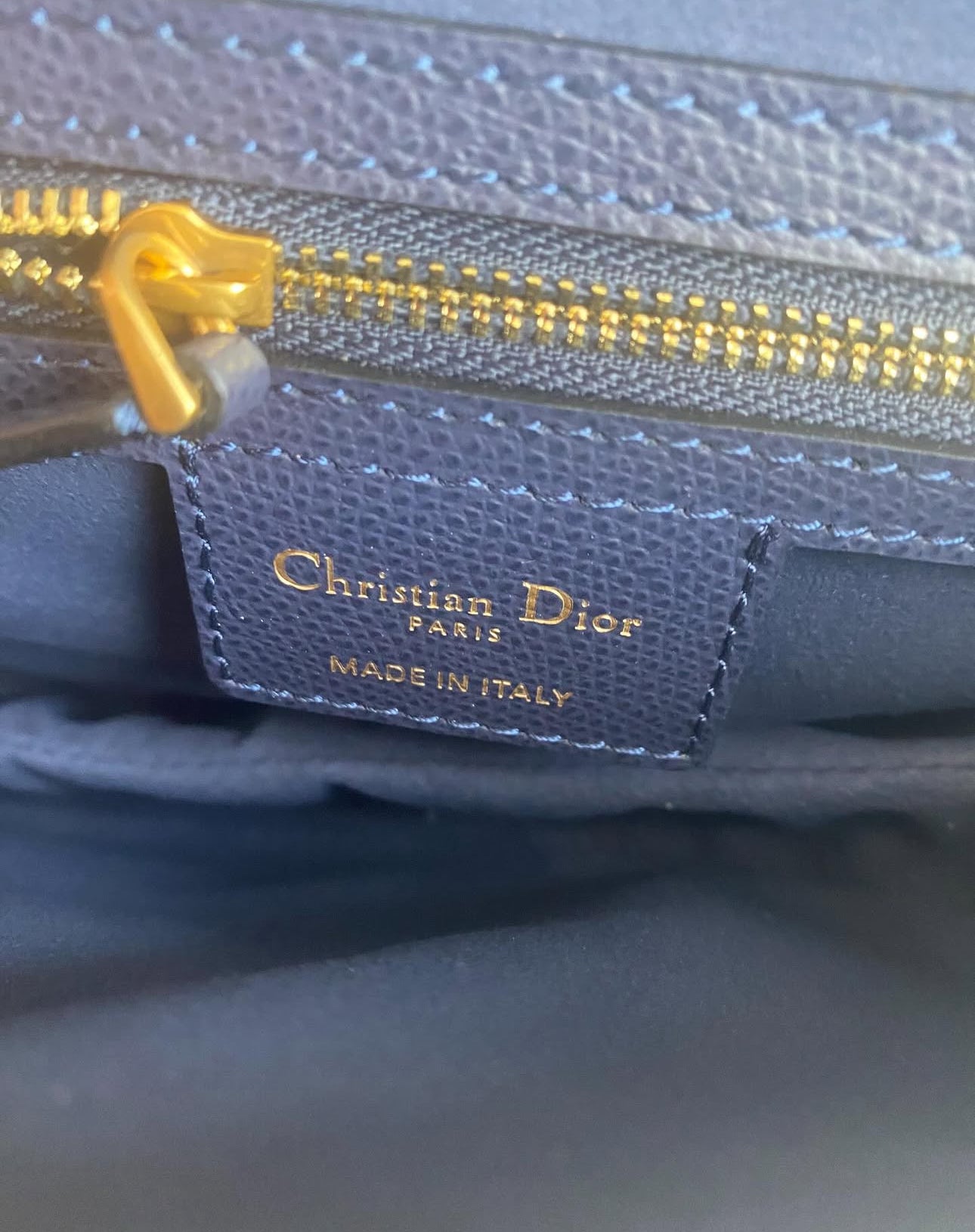 Navy w/ Gold Hardware CD Saddle Bag (Long Strap)