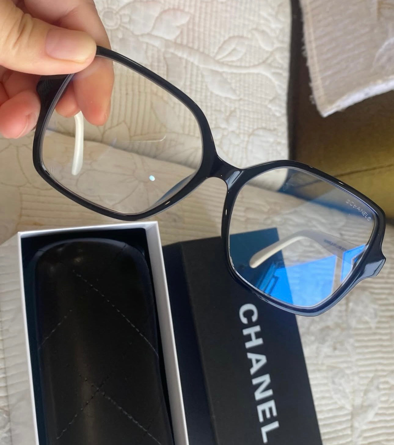 COCO SQUARE EYEGLASSES | Frame: Acetate, Black & White