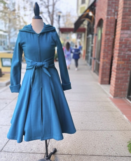 The Teal Beethoven Swing Coat | XS-Large