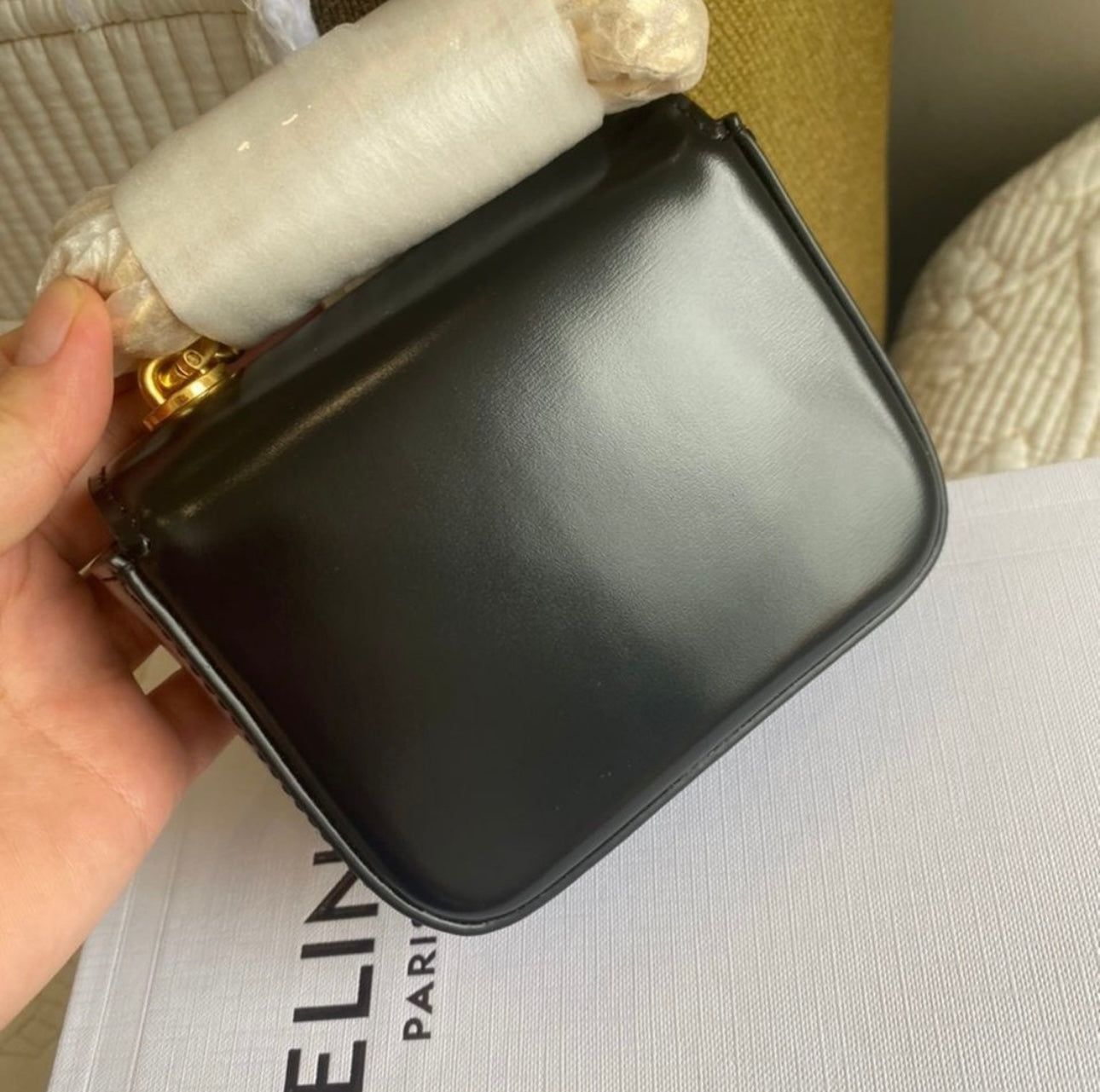 MINI CHAIN CLAUDE IN SHINY CALFSKIN