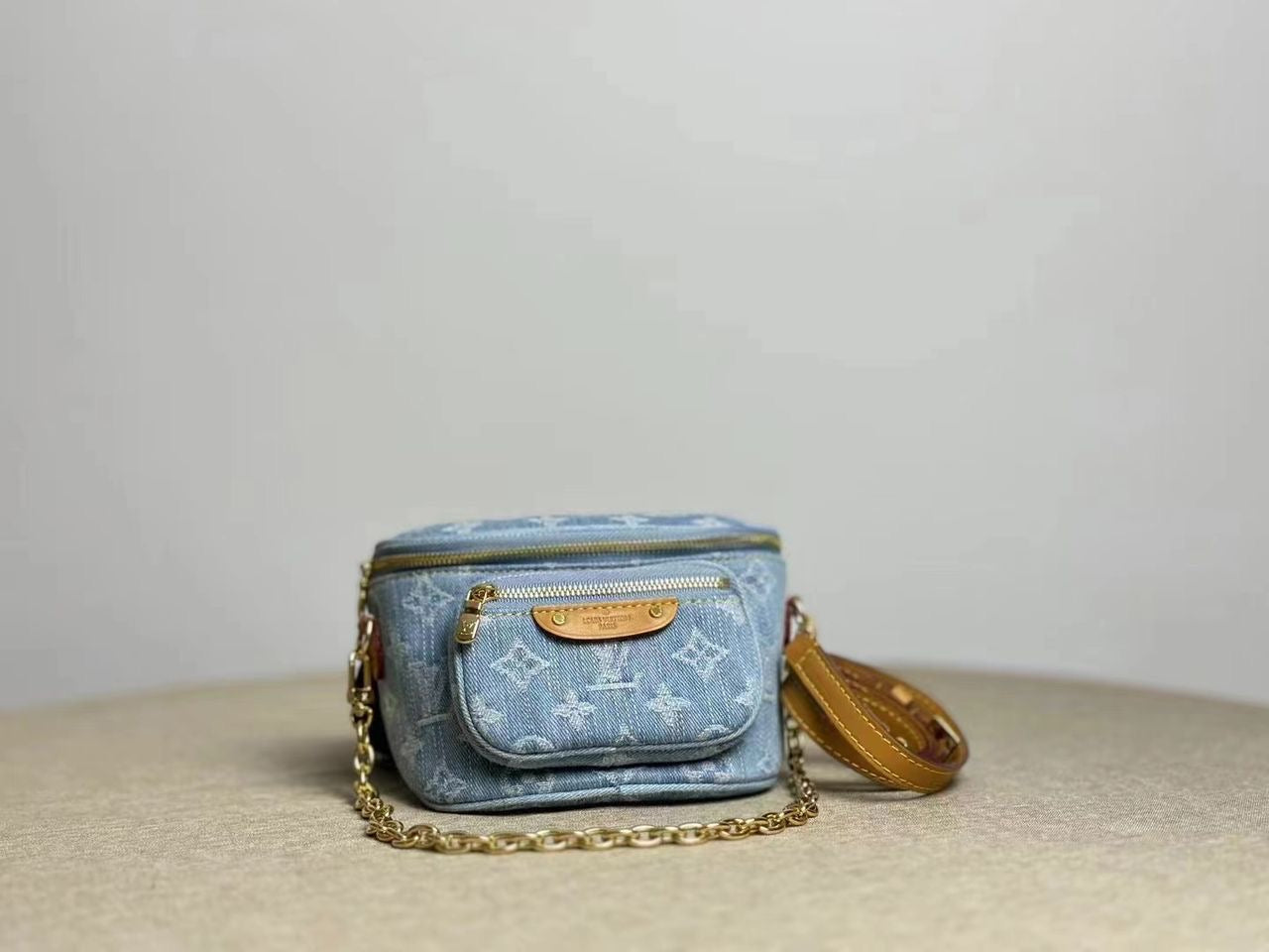 Denim Monogram Mini Bumbag
