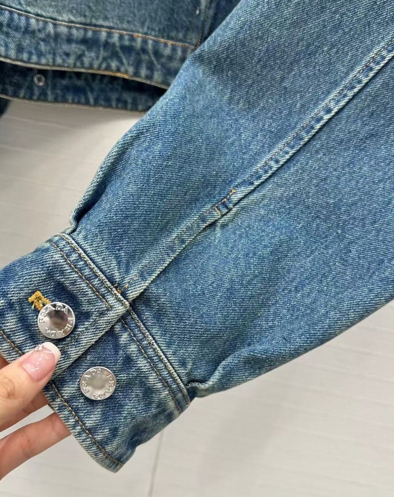 Logo Light Blue Cropped Denim Jacket | PRA (2 Colors)