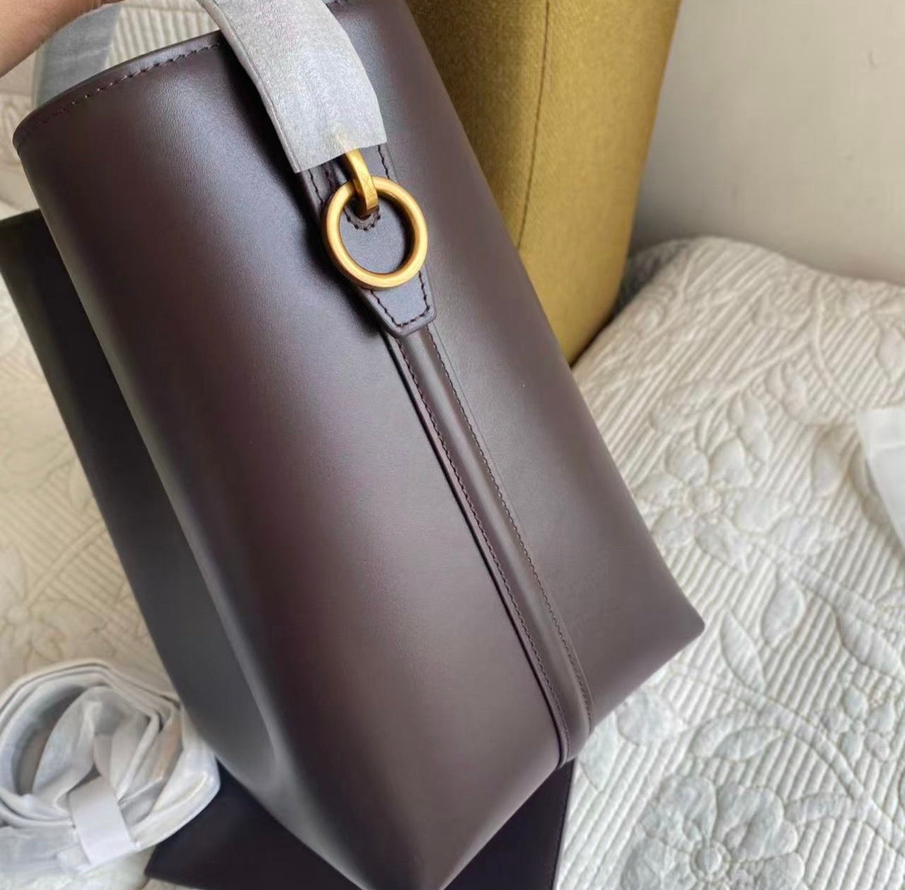 YSL | Le 37 Small Bag in Shiny Leather in Brown
