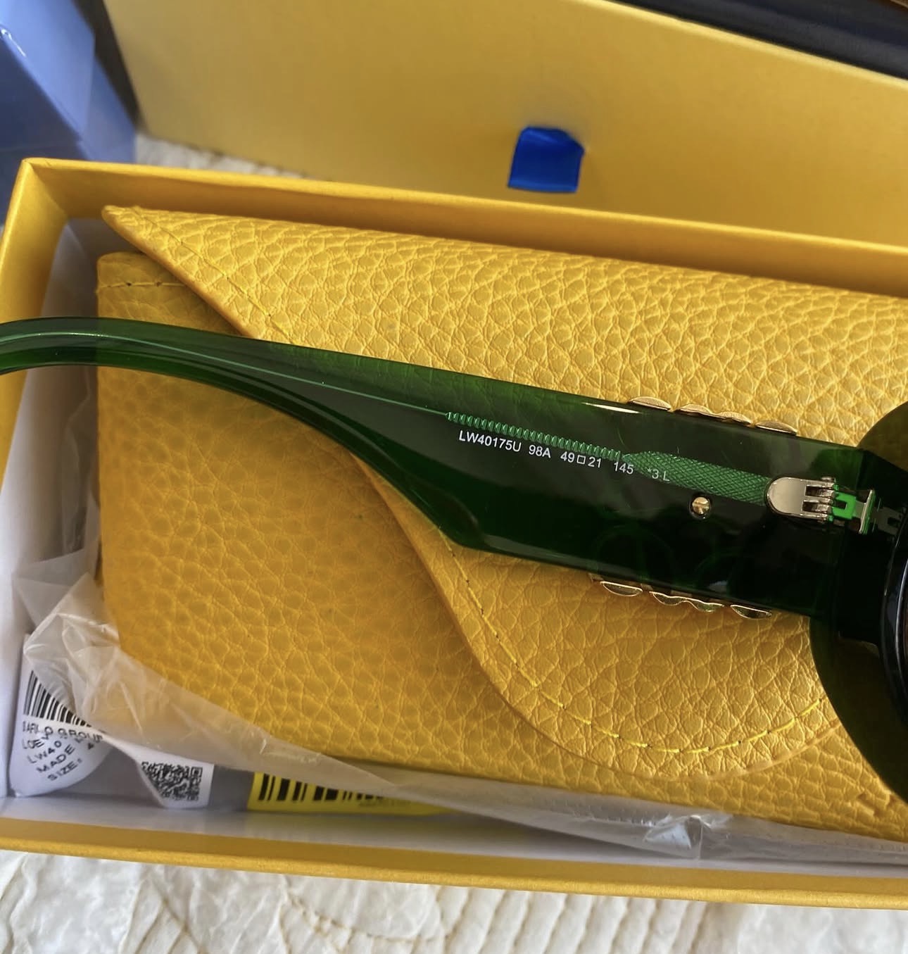 Green Beveled Oval Maxi Anagram Sunglasses