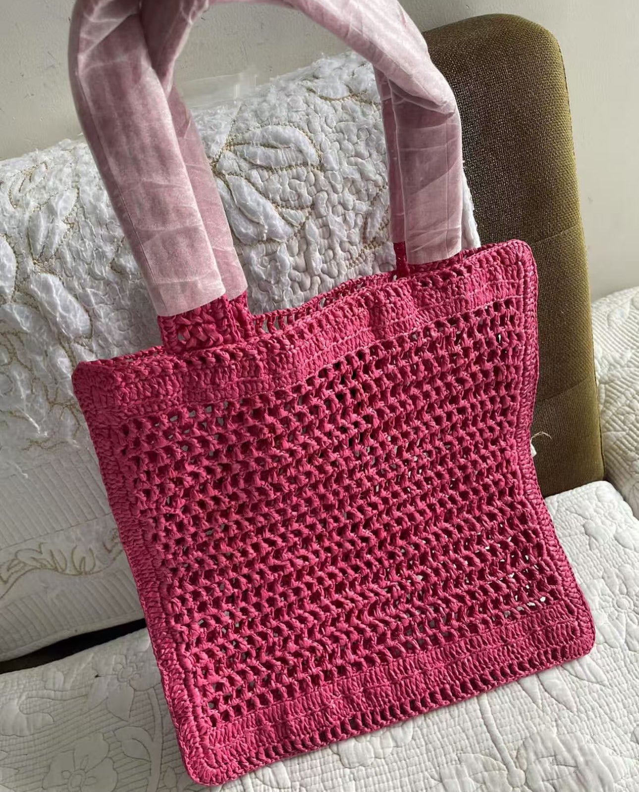 SUMMER BANANA TOTE BAG IN RAFFIA | 2 COLORS