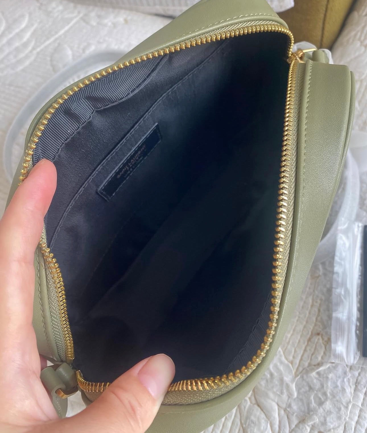 LOU CAMERA BAG IN QUILTED LEATHER | LIGHT SAGE