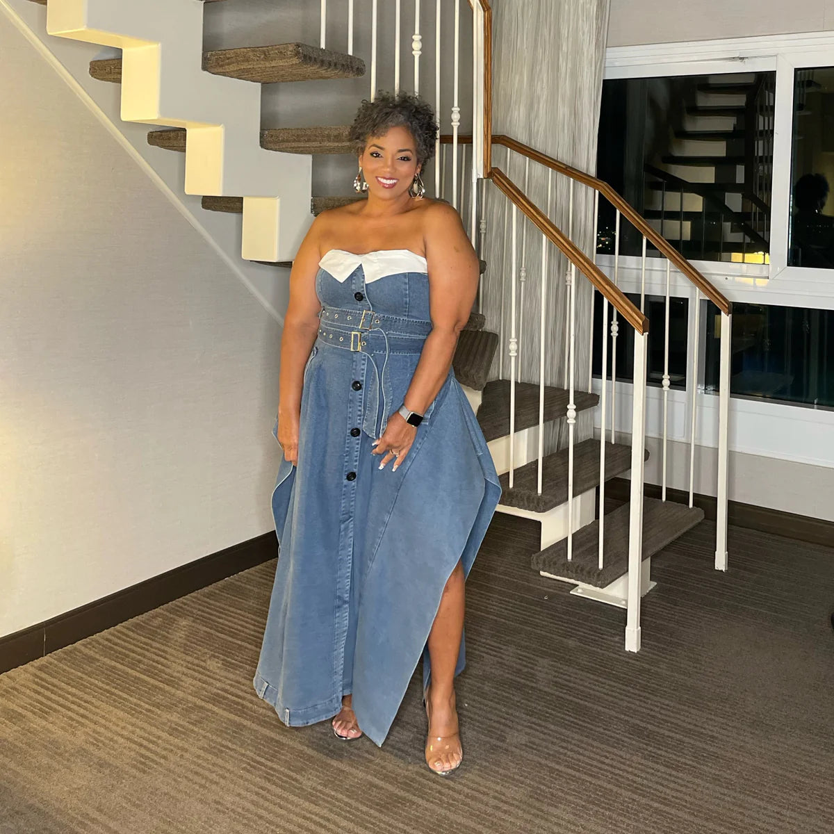 Chic Reinvented Trench Maxi Dress XL 1X 2X - 3 COLORS