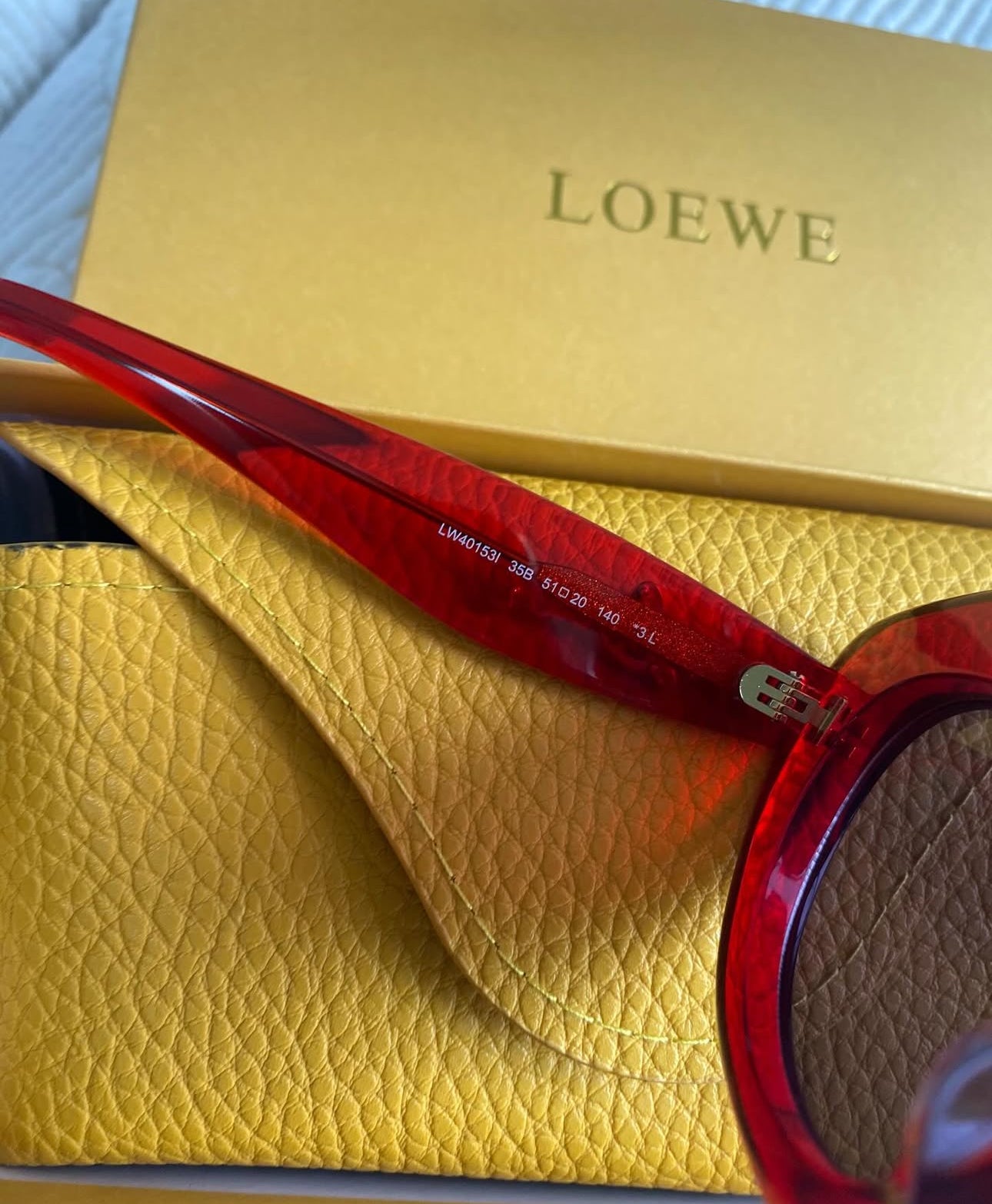 LOEWE Oversized round-frame acetate sunglasses | Red