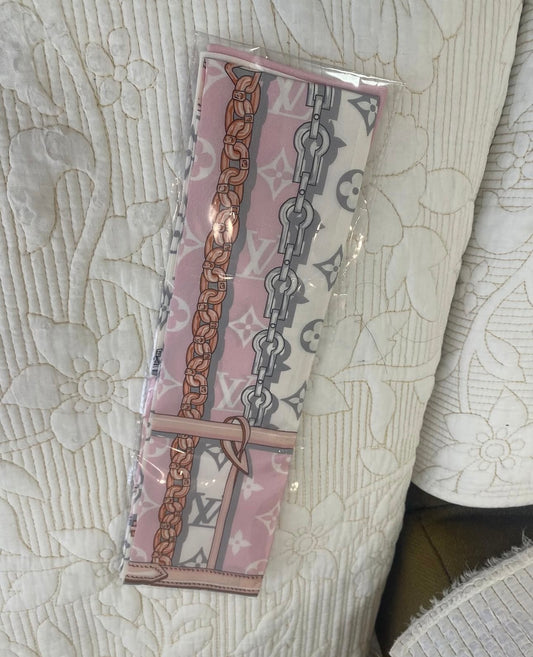 Pink Silk Confidential Bandeau Scarf