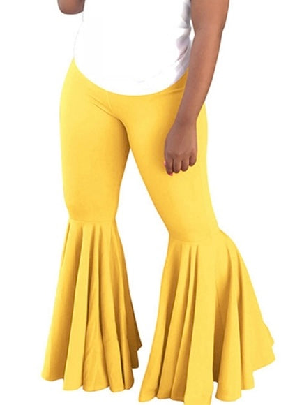 Hot Tamale Flare Leg Pants | MUSTARD XL | 34inch inseam
