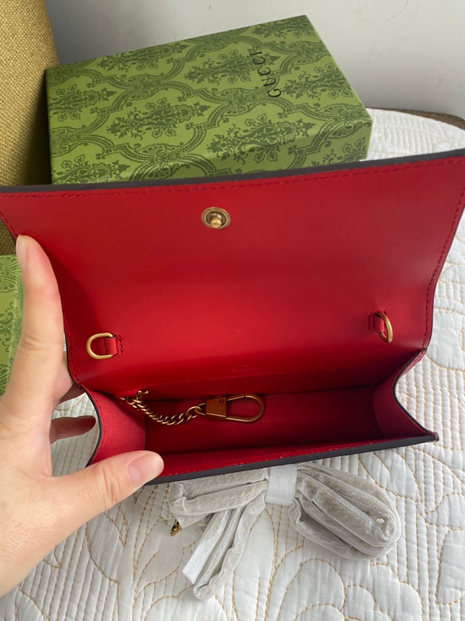 GG Supreme Mini Cherry Chain Bag