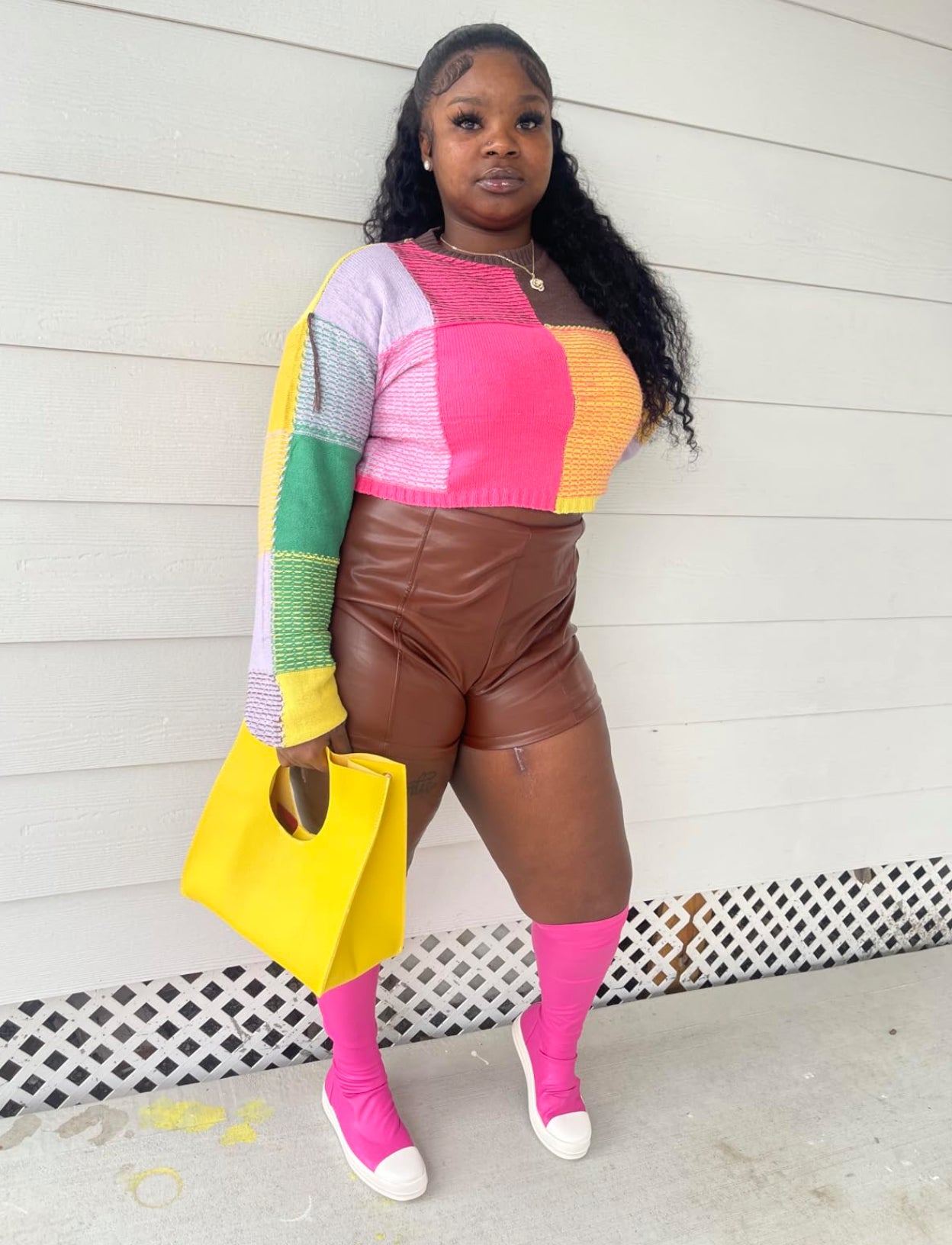 Yellow Boxed Out | Statement Bag