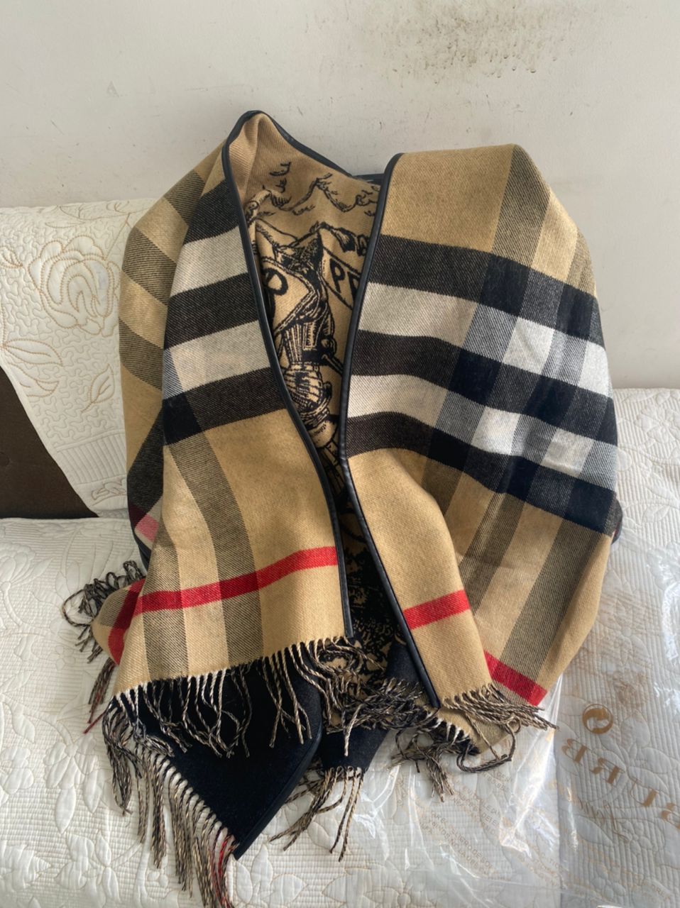 Reversible EKD Check Wool Cape