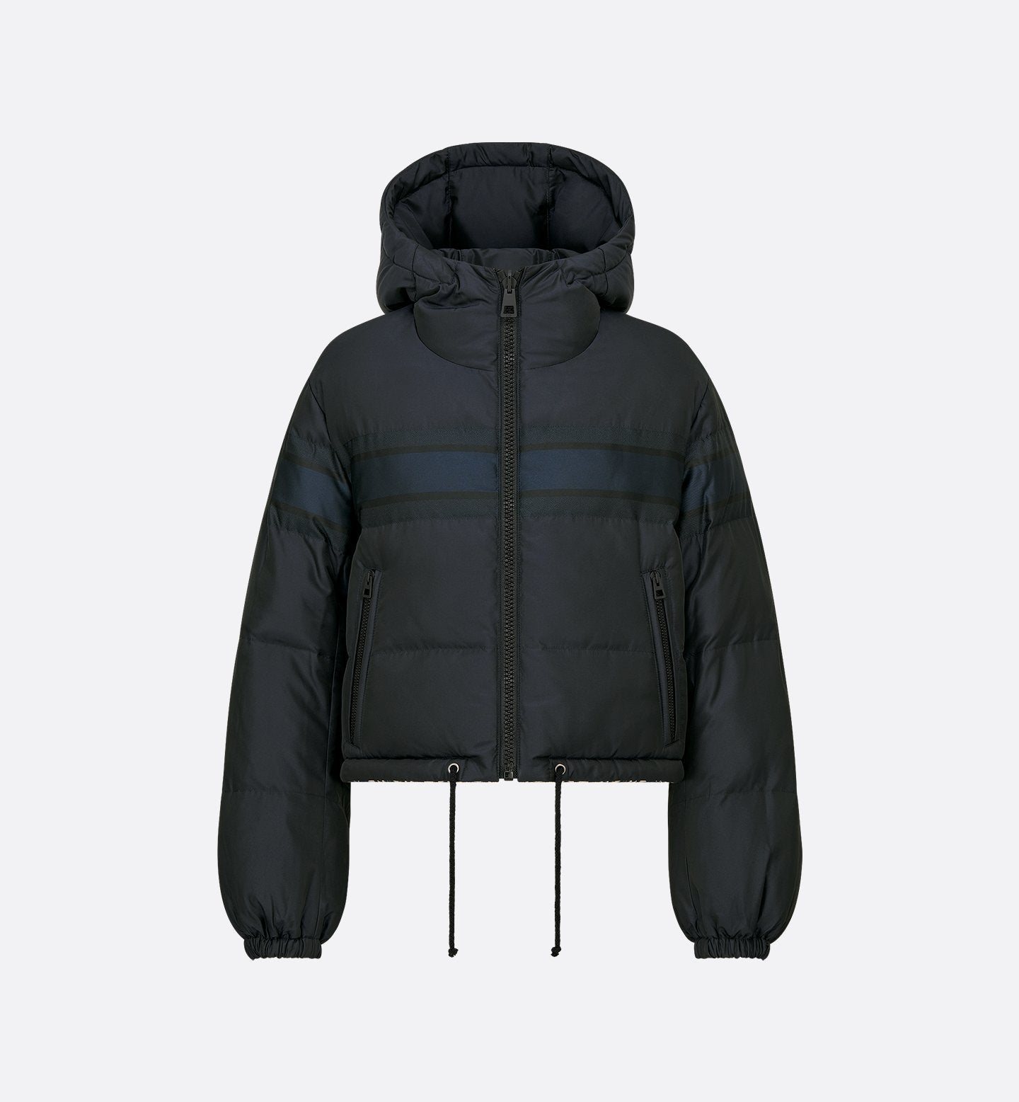 Reversible Puffer Jacket Blue and Ecru Dior Oblique Quilted Technical Taffeta