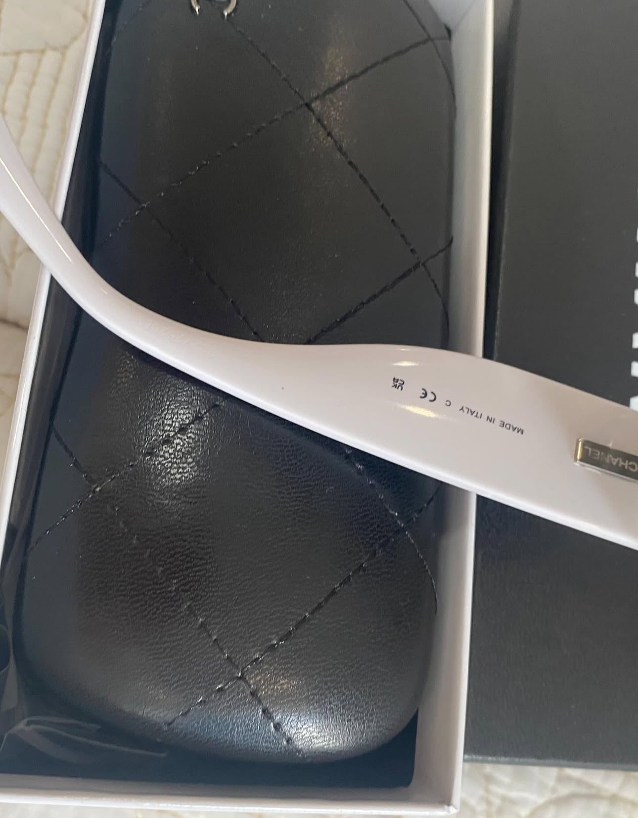 Coco Black & White Acetate Square Sunglasses