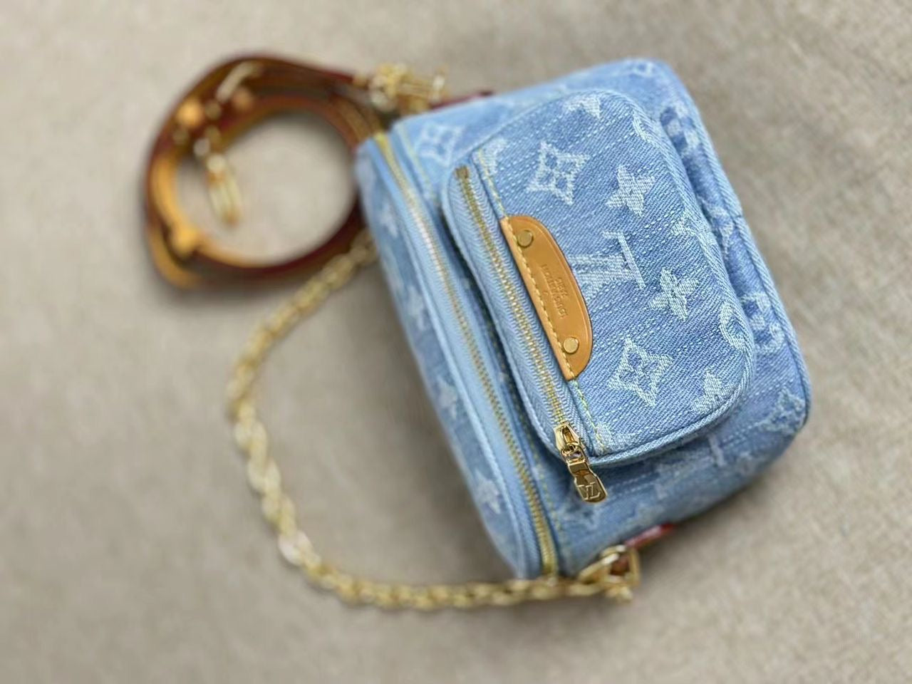 Denim Monogram Mini Bumbag