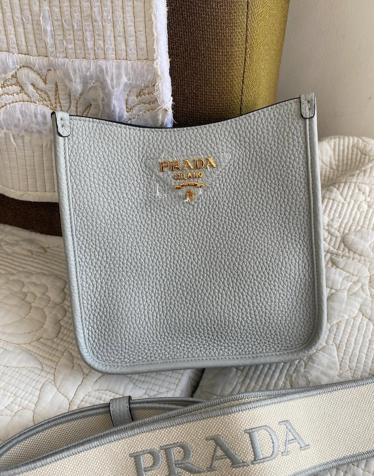 Granite Gray Leather Mini Shoulder Bag