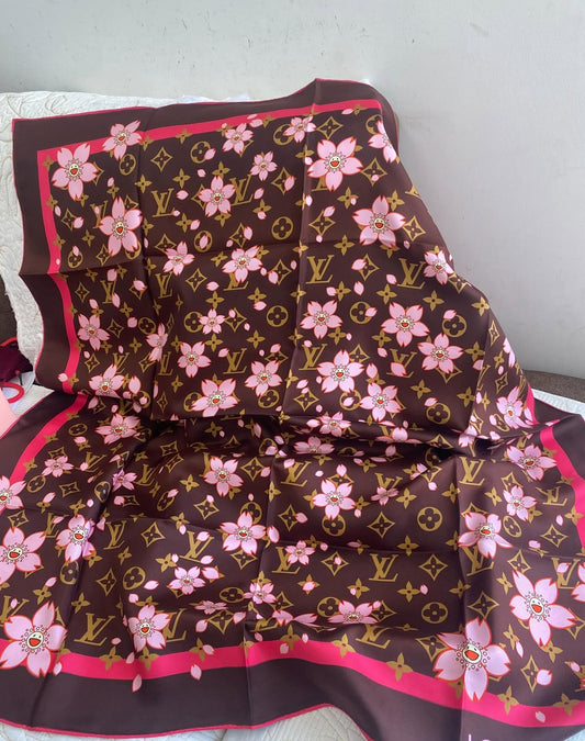 LV X TM Monogram Cherry Blossom Scarf